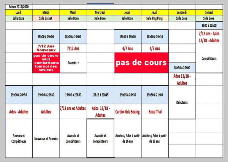 Lire la suite à propos de l’article Cours Vacances d’hiver 2020.